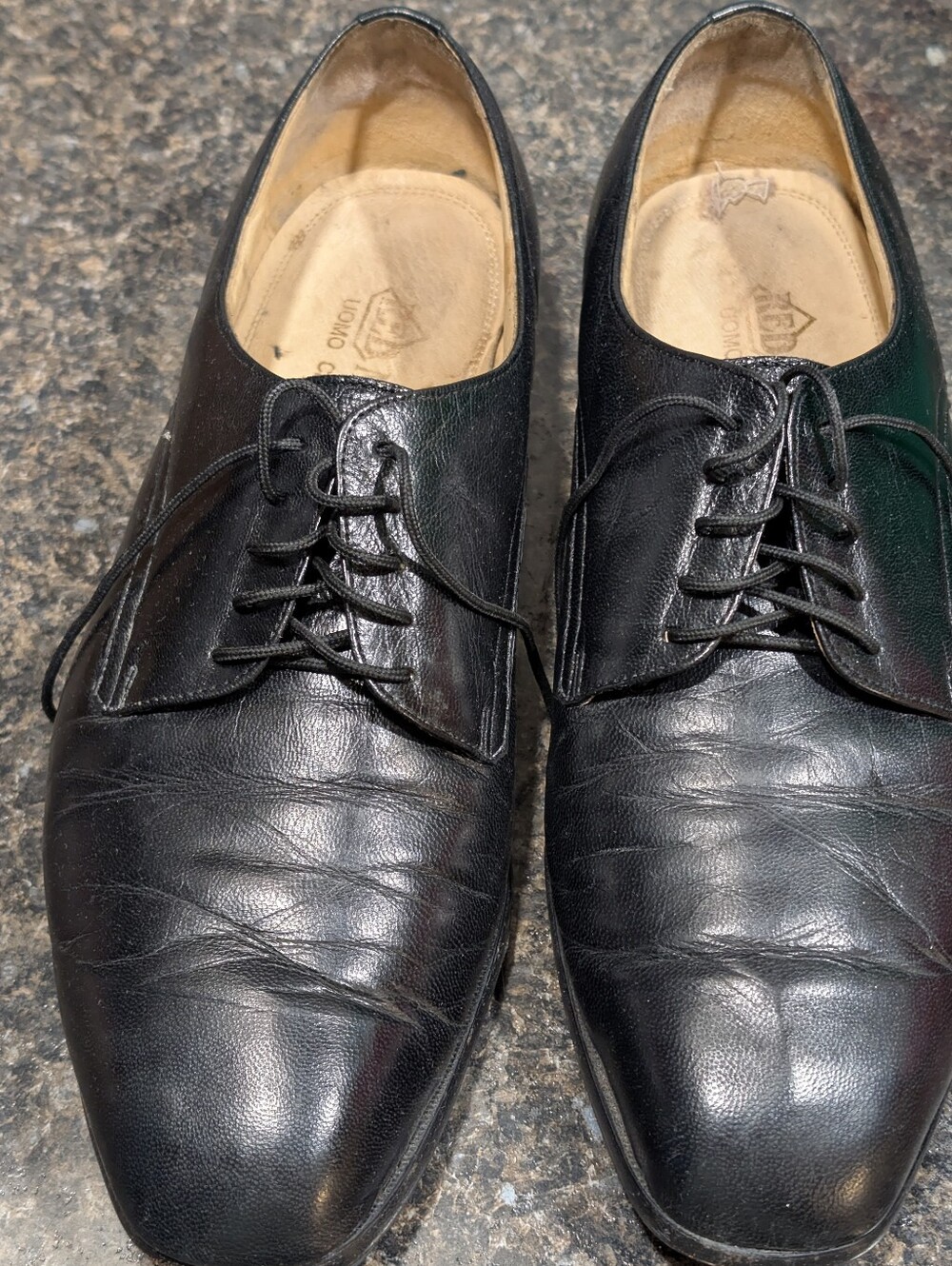 Men's Black Kid Leather Lace-Up Dress Shoes. Red Mount Uomo Classico. 10.5 EEE